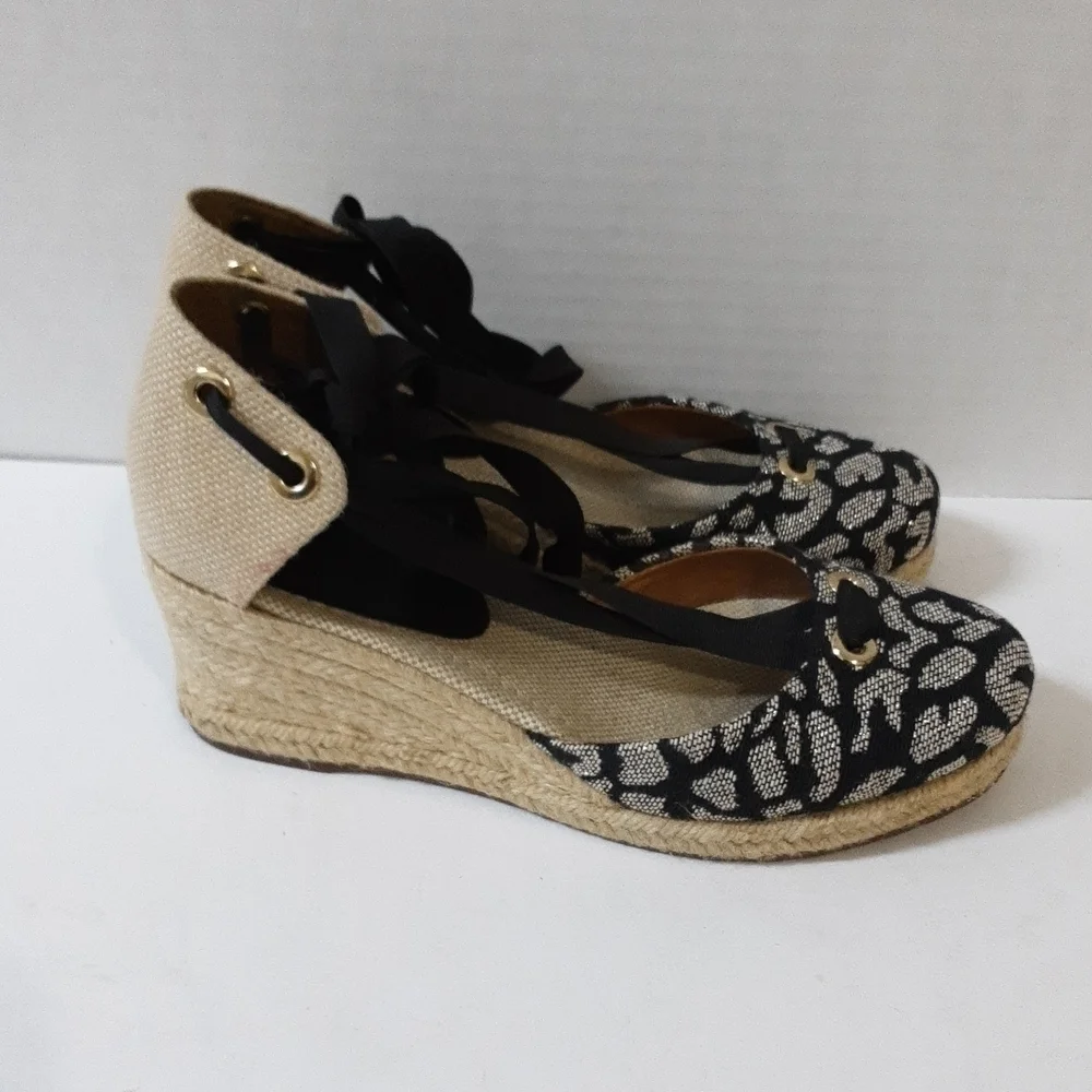 Santa Lolla women espadrille 6 animals printed metallic black boho vacation Y2K